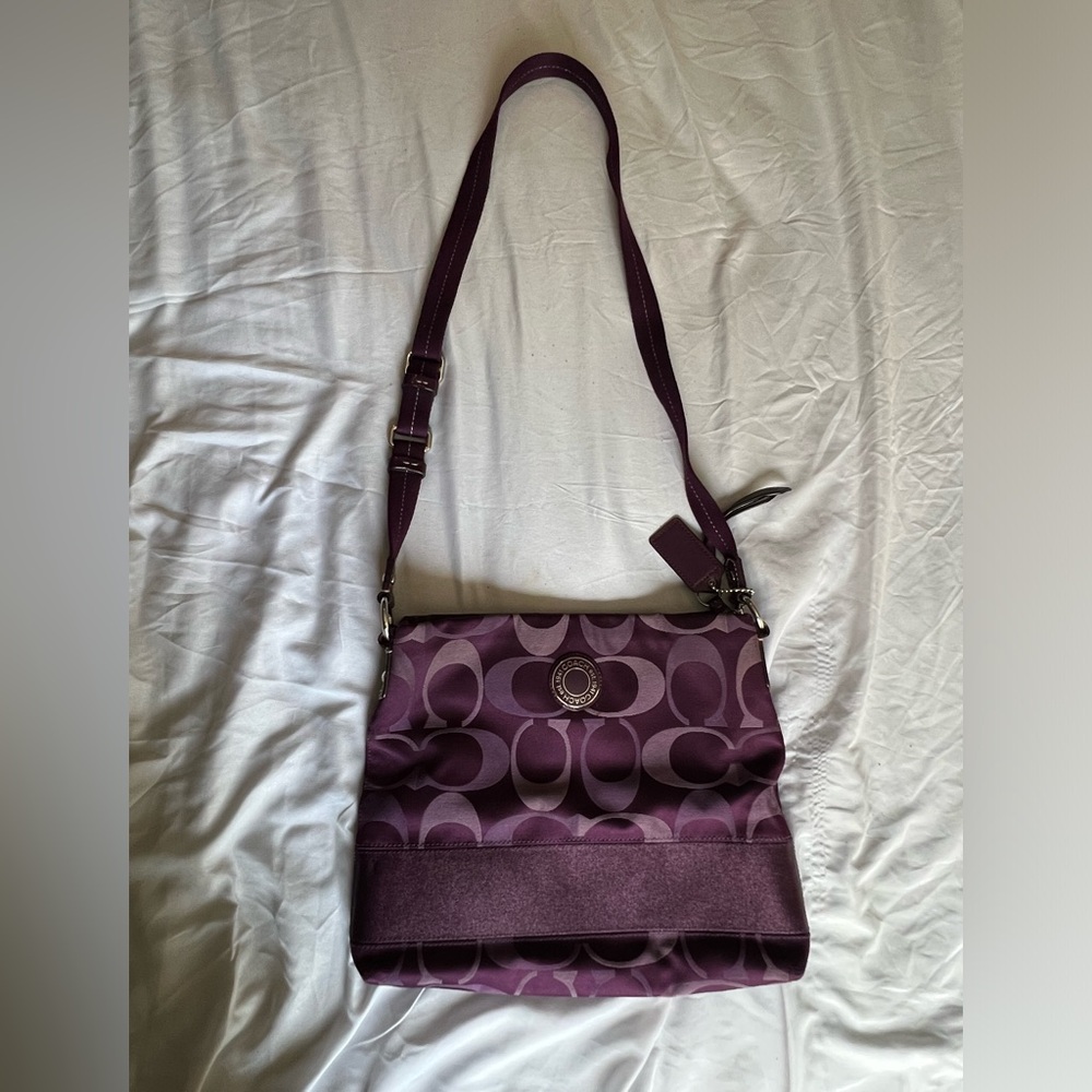 Vintage coach bag , purple,